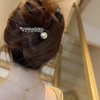 Crystal Wheat Pearl Twist Rhinestone Hair Clip