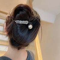 Crystal Wheat Pearl Twist Rhinestone Hair Clip