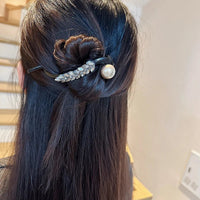 Crystal Wheat Pearl Twist Rhinestone Hair Clip