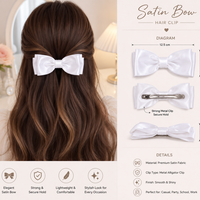 Classic Double Layered Hair Bow Clip.
