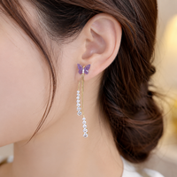 Women Butterfly Tassel Earrings