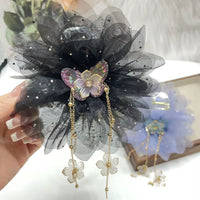 Mesh Bow Sequins Hair Claw