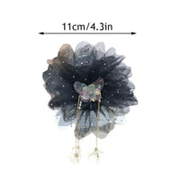 Mesh Bow Sequins Hair Claw