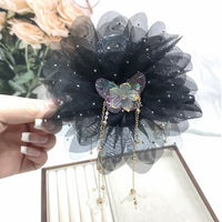 Mesh Bow Sequins Hair Claw