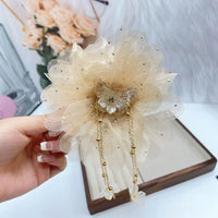 Mesh Bow Sequins Hair Claw