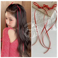 Red Tassel Ribbon Bow Hair Clips