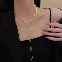 Luxury Butterfly Pearl Chain Necklace