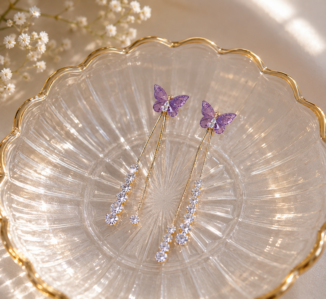 Women Butterfly Tassel Earrings