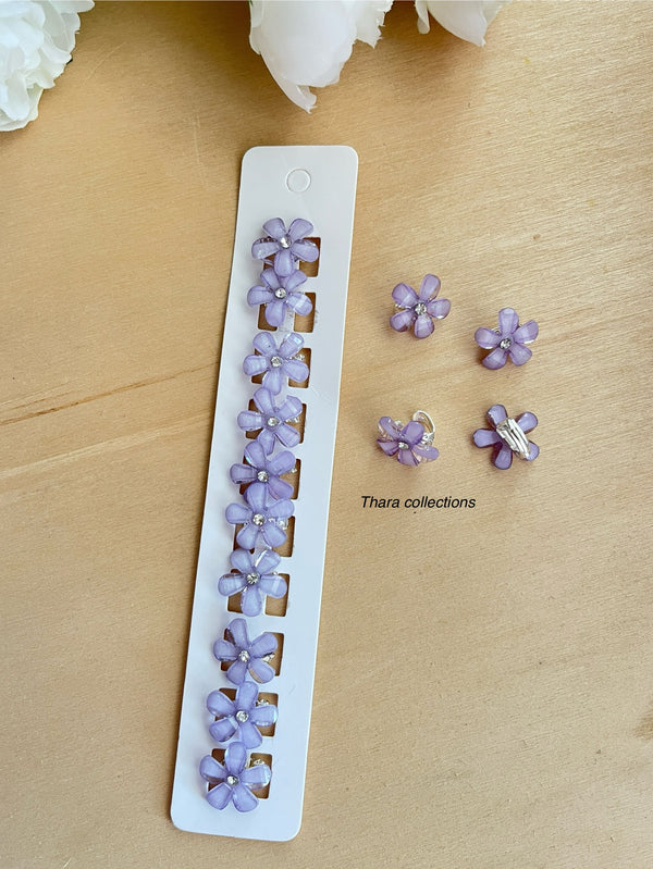 Crystal Bloom Mini Hair Clips
