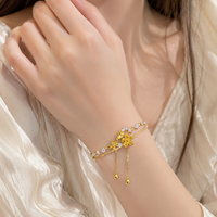 Adjustable Flower Charm Bracelet
