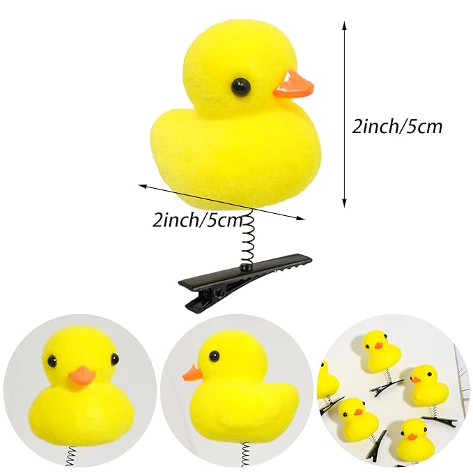 Yellow Duck Spring Hair Clips