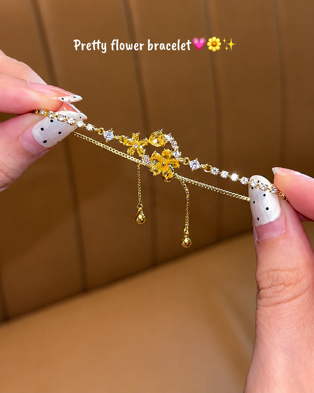 Adjustable Flower Charm Bracelet