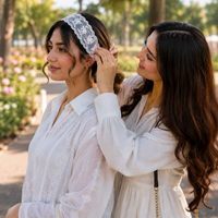 Delicate Flower Design Lace Headband