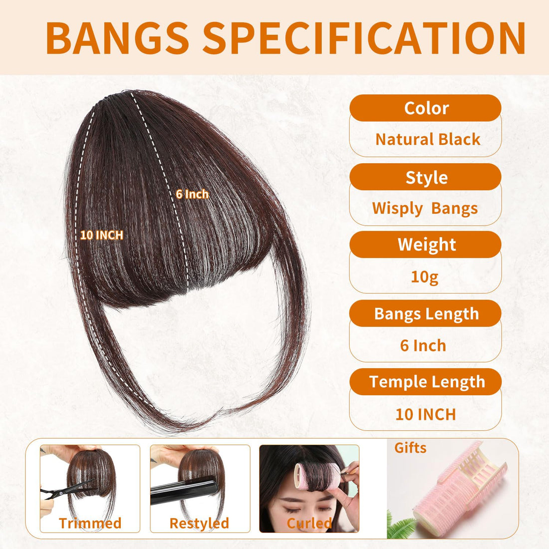 Hair Clip on Bang for Women