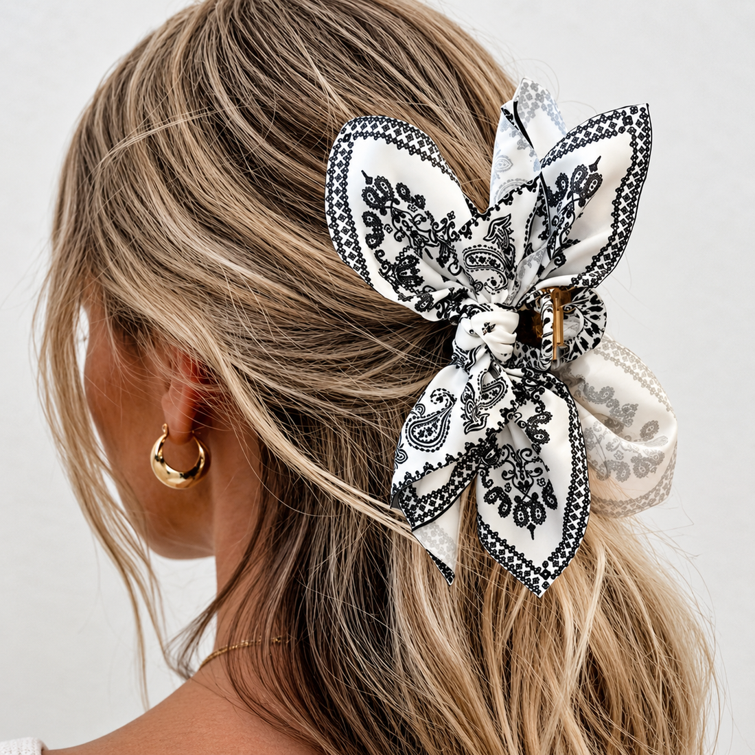 Cashew Hair Mesh Bow Hair Clip