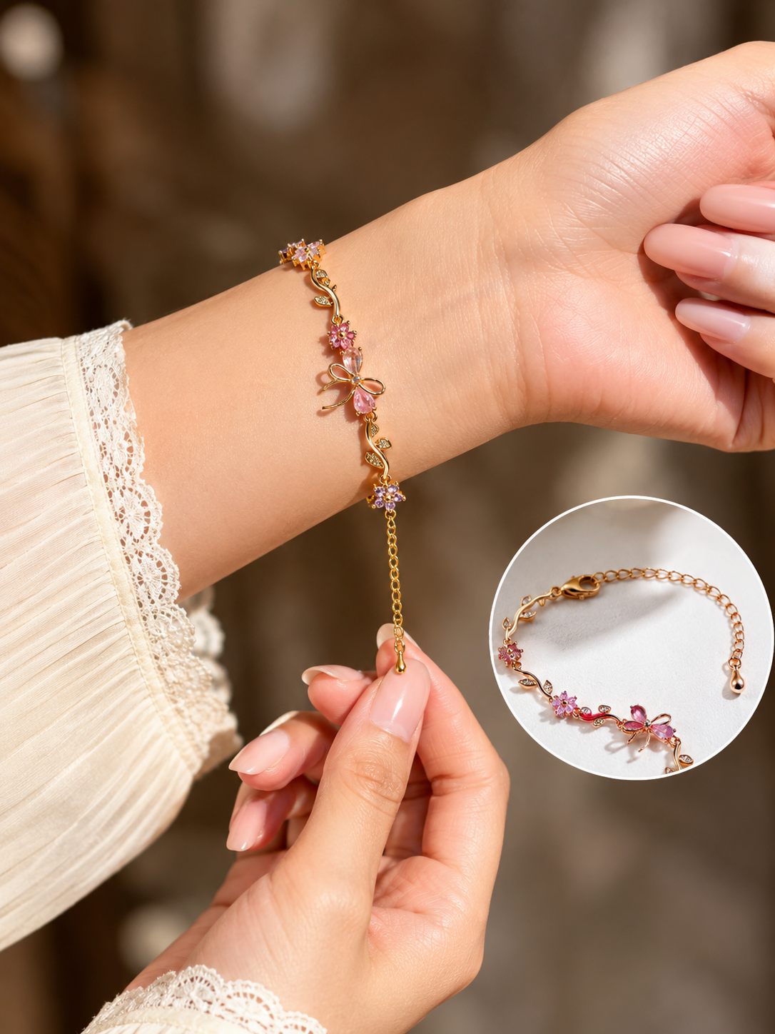 Aesthetic Vine Charm Bracelet