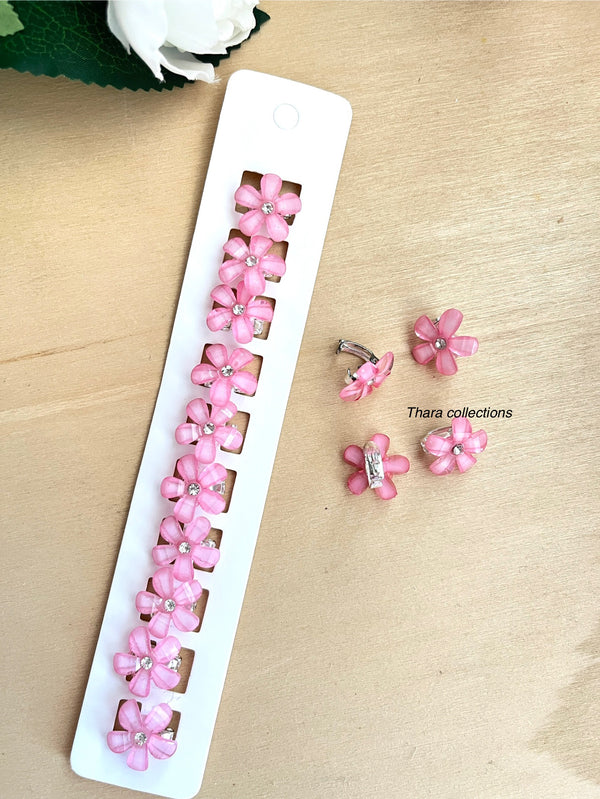 Crystal Bloom Mini Hair Clips