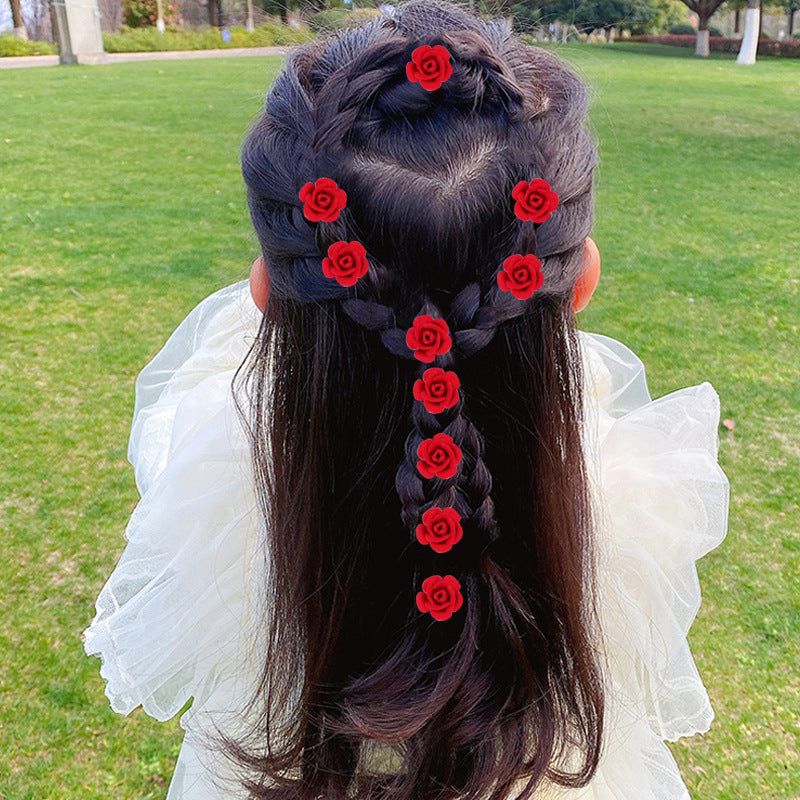 Rose Flower Hair Clips
