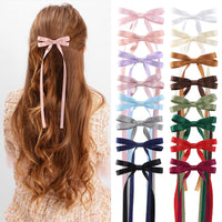 Red Tassel Ribbon Bow Hair Clips