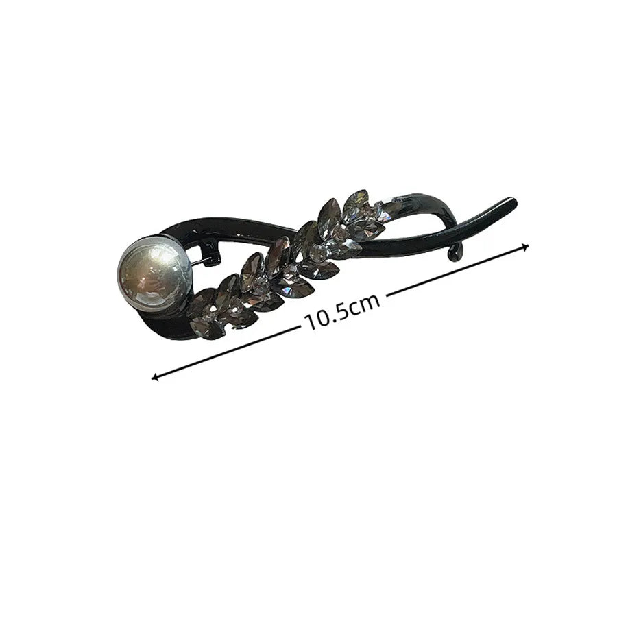 Crystal Wheat Pearl Twist Rhinestone Hair Clip