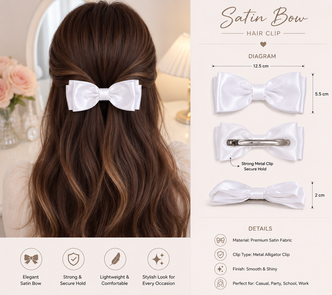 Classic Double Layered Hair Bow Clip.