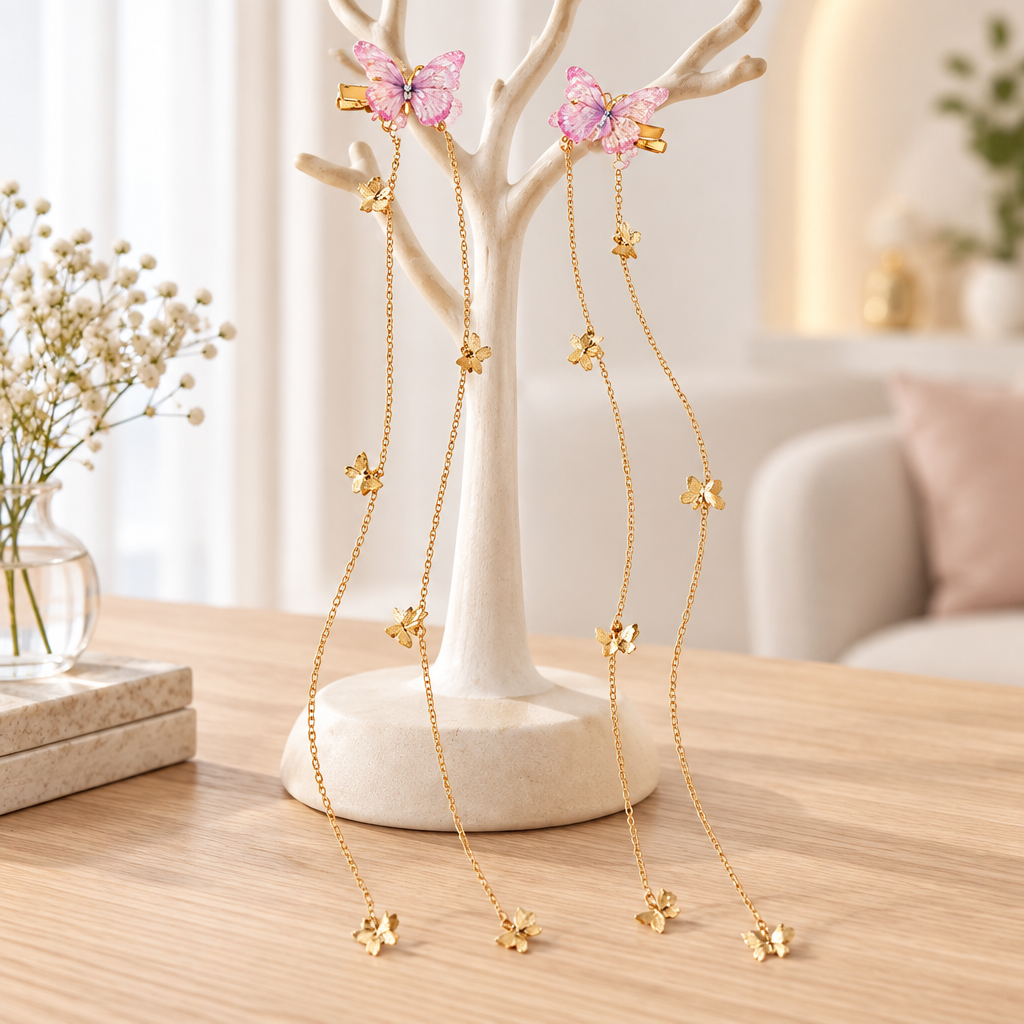Classic Long Chain Butterfly Hair Clip