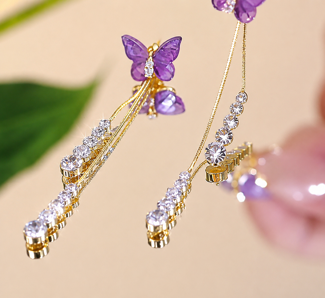 Women Butterfly Tassel Earrings