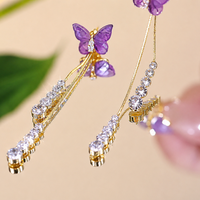 Women Butterfly Tassel Earrings