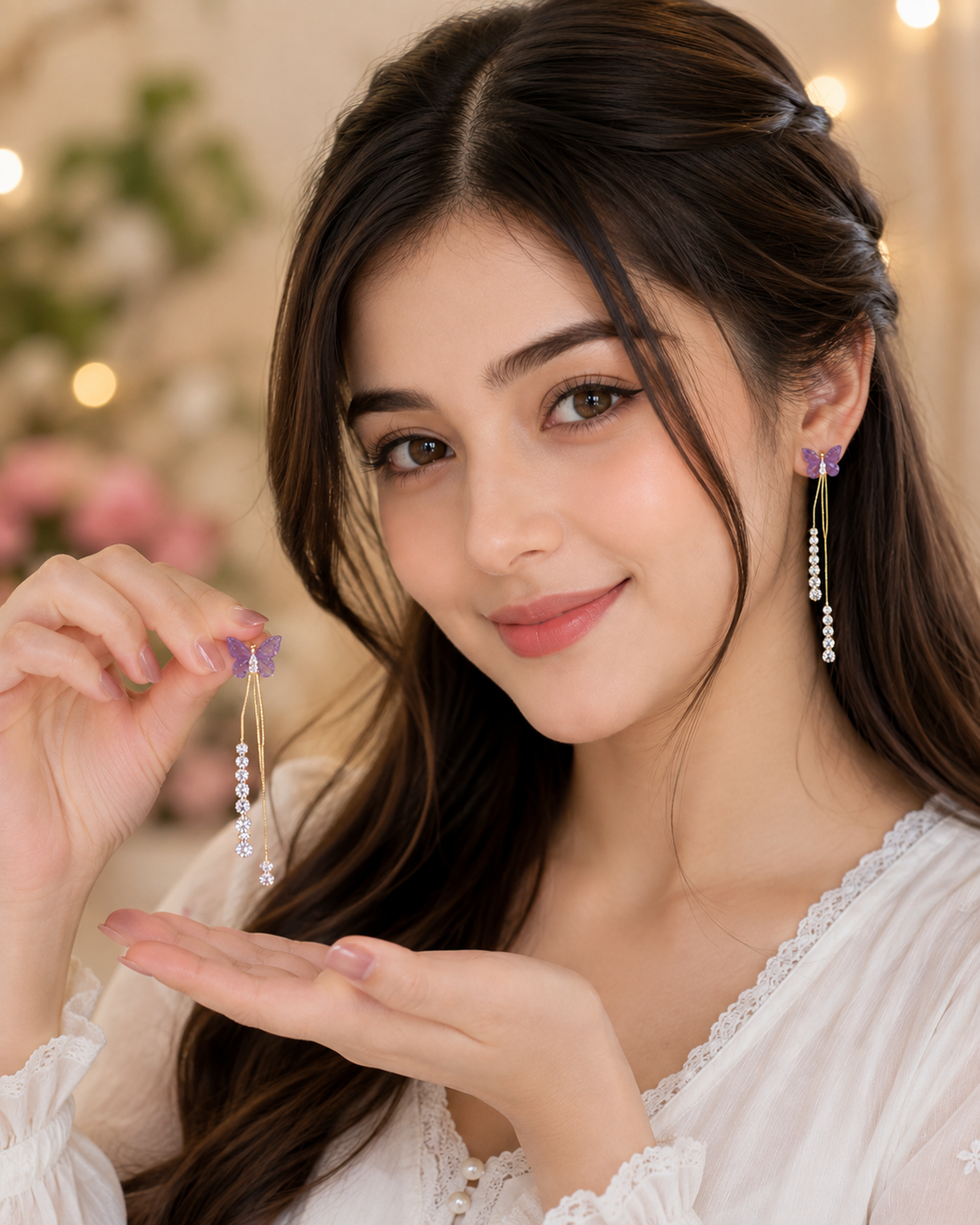 Women Butterfly Tassel Earrings
