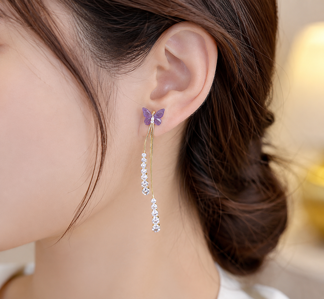 Women Butterfly Tassel Earrings