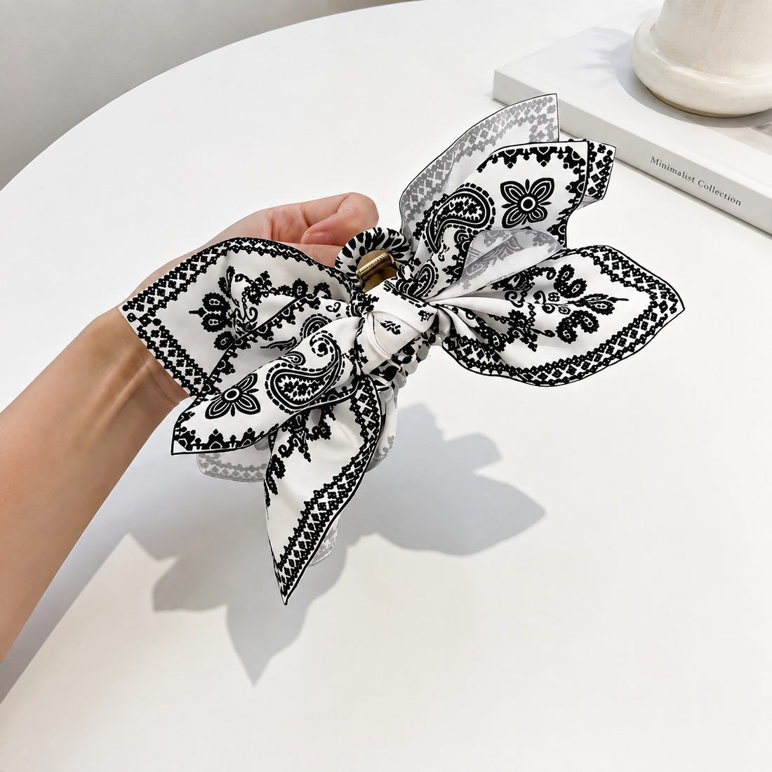 Cashew Hair Mesh Bow Hair Clip