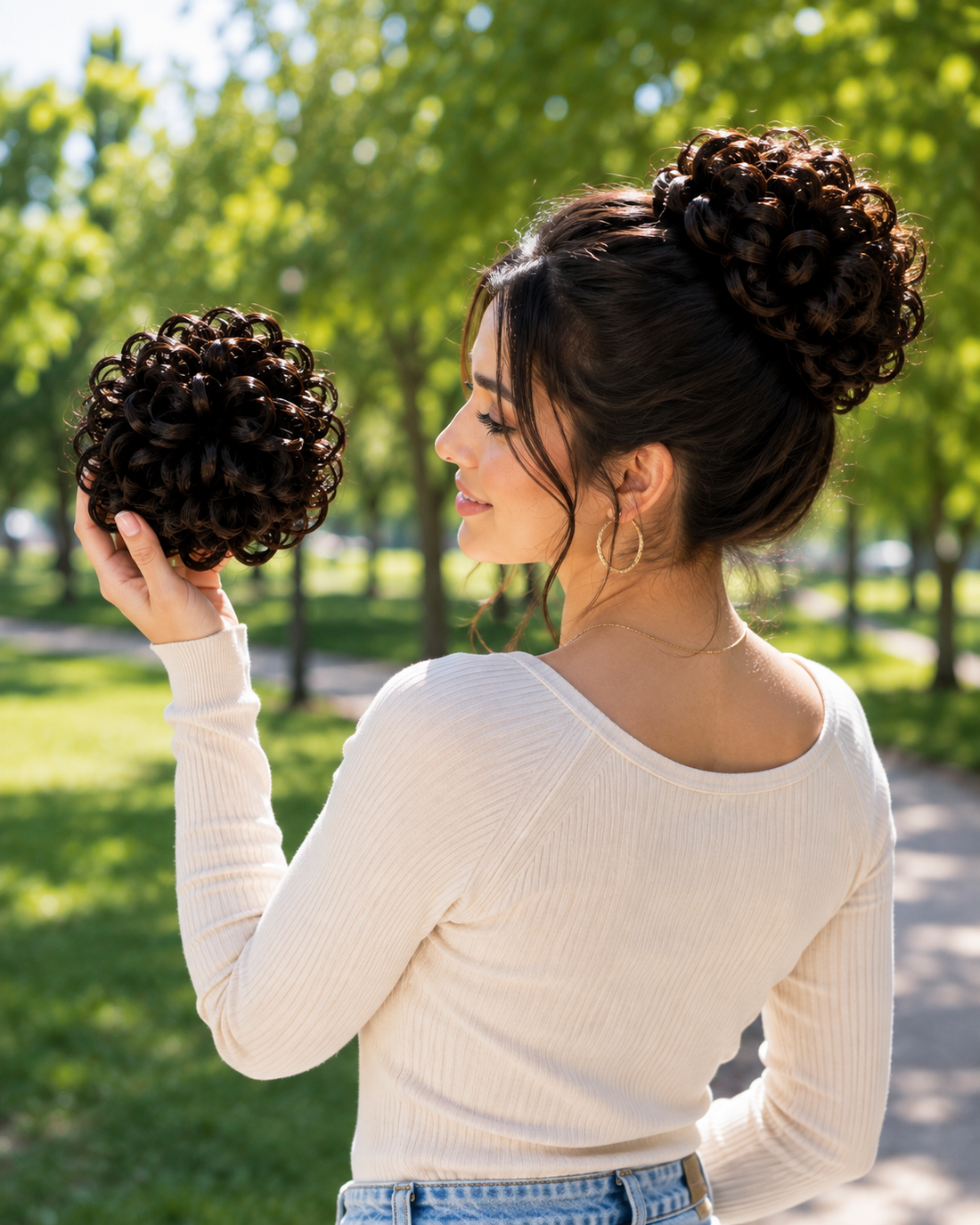 Synthetic Angel Style Messy Bun