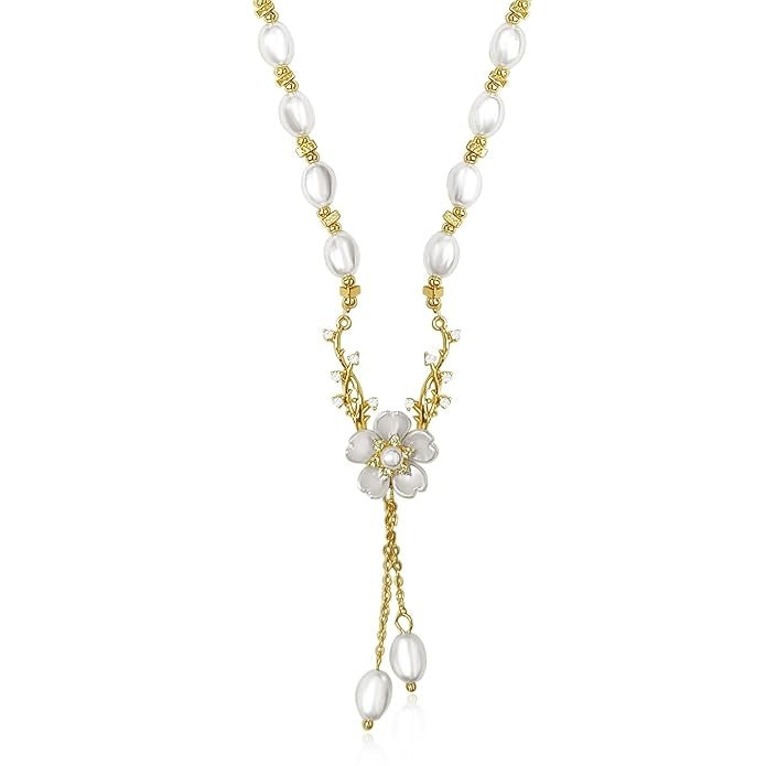 Luxury Pearl Flower Pendant Necklace