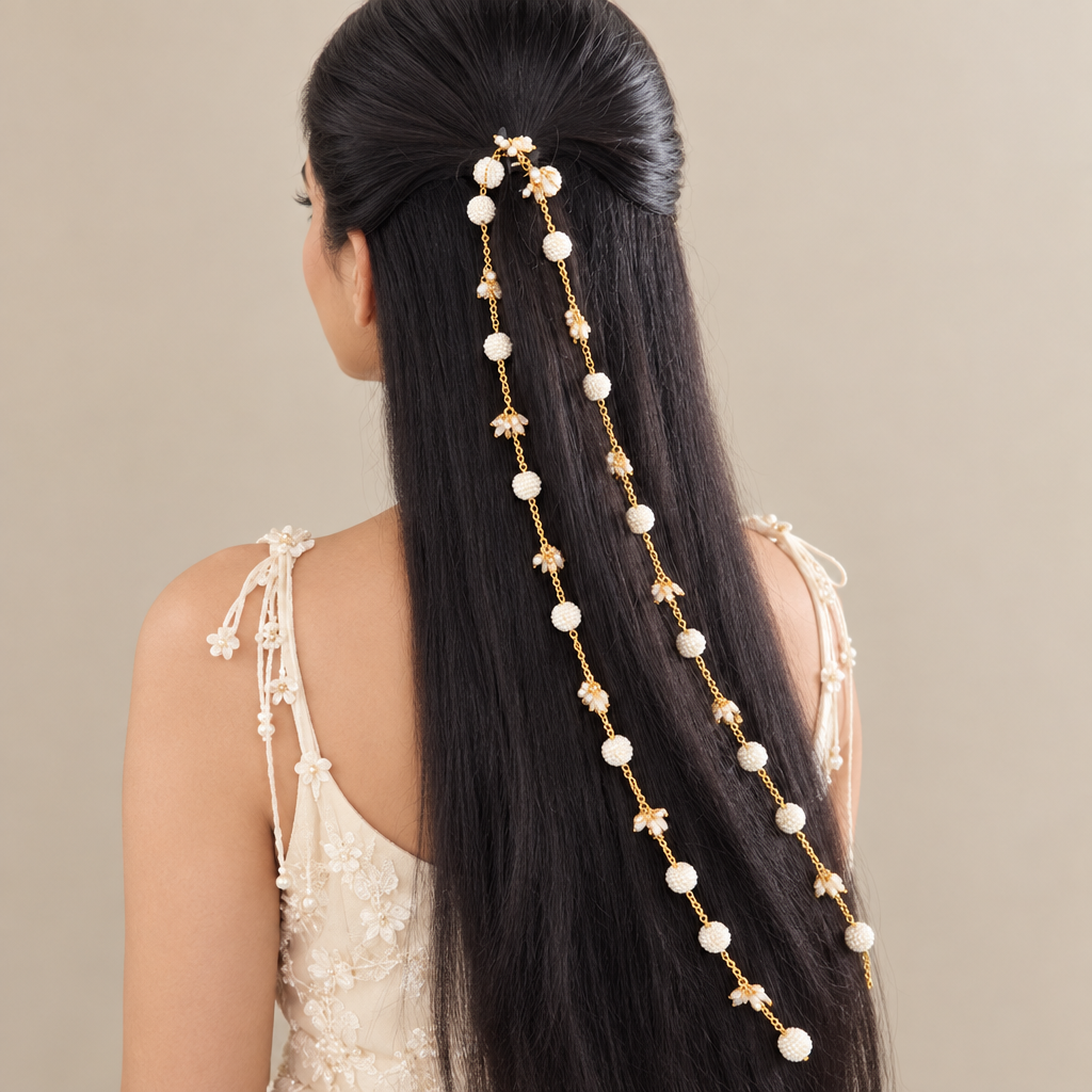 Graceful Pearl Style Hair Vine Accessory for Women