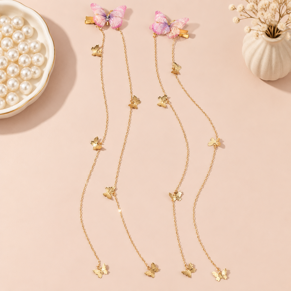 Classic Long Chain Butterfly Hair Clip